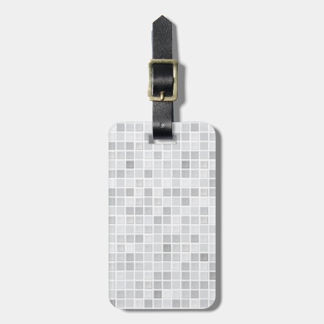 Grey Tiles Pattern Luggage Tag (Front Vertical)