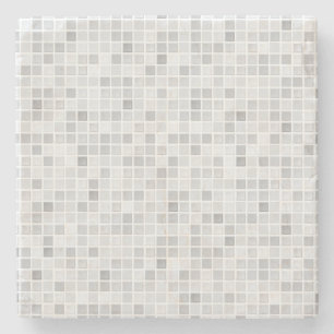 Grey Tiles Pattern Stone Coaster