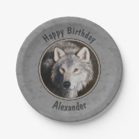 Grey Timber Wolf Face