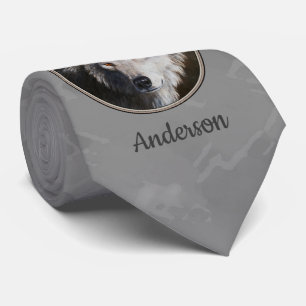 Grey Timber Wolf Face Tie