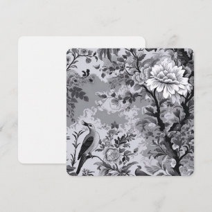 Grey Toile de Fleur Card