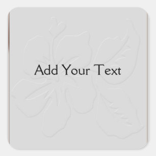 Grey Tone on Tone Hibiscus Square Sticker
