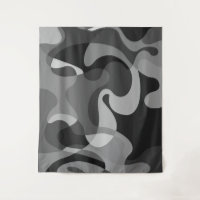 Grey tones abstract wild swirly organic shapes