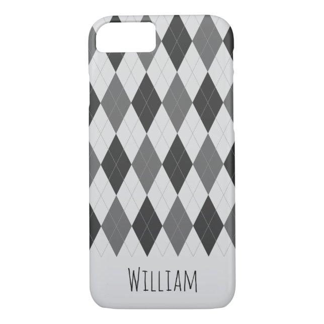 Grey Tones Argyle Pattern iPhone 7/8 Case (Back)