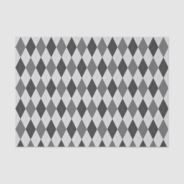 Grey Tones Argyle Pattern Tissue Paper (Front)