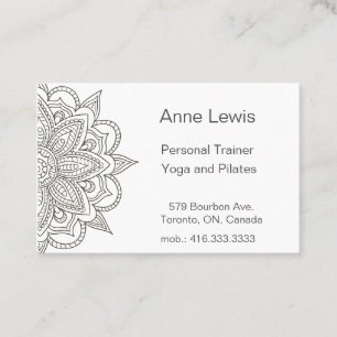 Grey Tones Floral Mandala Business Card