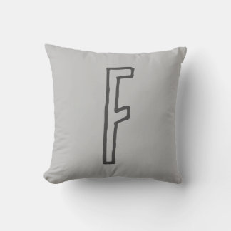 Grey Tones Initial Letter Monogrammed Plain Cushion