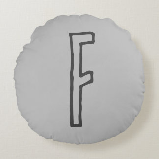Grey Tones Initial Letter Monogrammed Plain Round Cushion