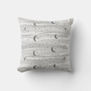 Grey Tones Night Sky - Moon & Stars Cushion