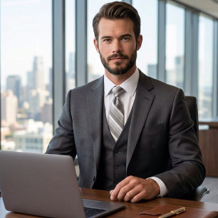 Grey Tones With Black Stripes On Watercolor Paper Tie