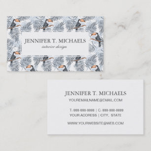 Grey Toucan   Add Your Name Business Card