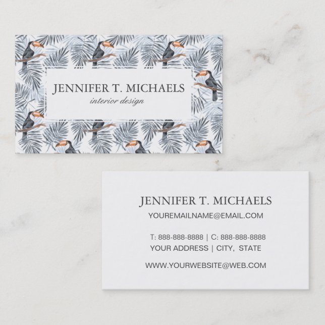 Grey Toucan | Add Your Name Business Card (Front/Back)