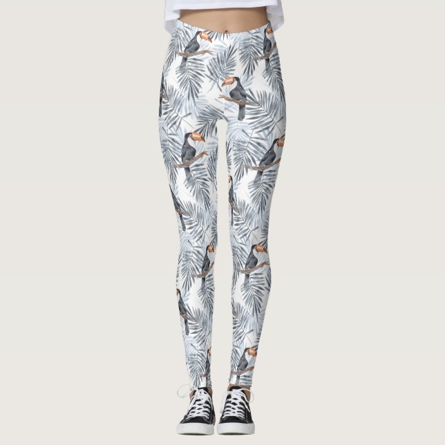 Grey Toucan Leggings (Front)