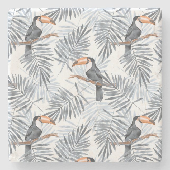 Grey Toucan Stone Coaster (Front)