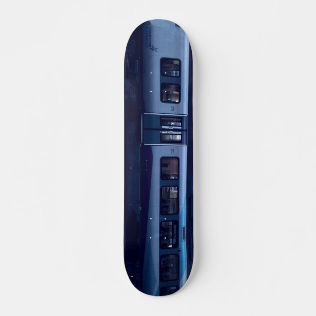 Grey train skateboard (Front)