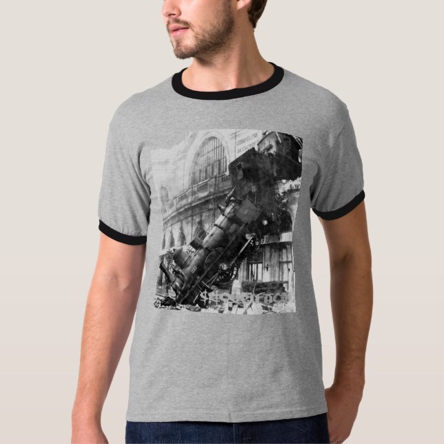 Grey Train Wreck Ringer Tee (Front)