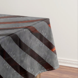 Grey transverse stripes, carbon ribbons, gold red tablecloth