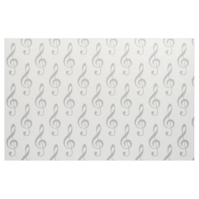 Grey Treble Clef Pattern Fabric (Fat Quarter)