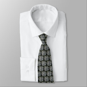 Grey Tree Bark Nature Pattern Tie