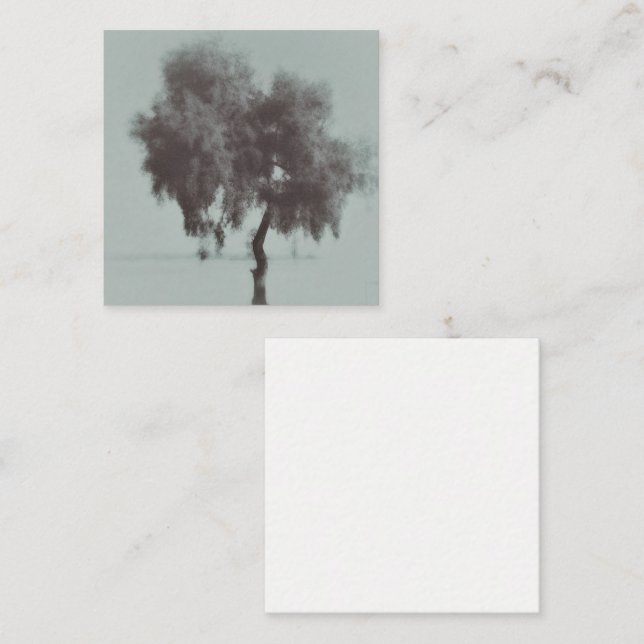 Grey Tree Sketch Minimalism Enclosure Card (Front/Back)