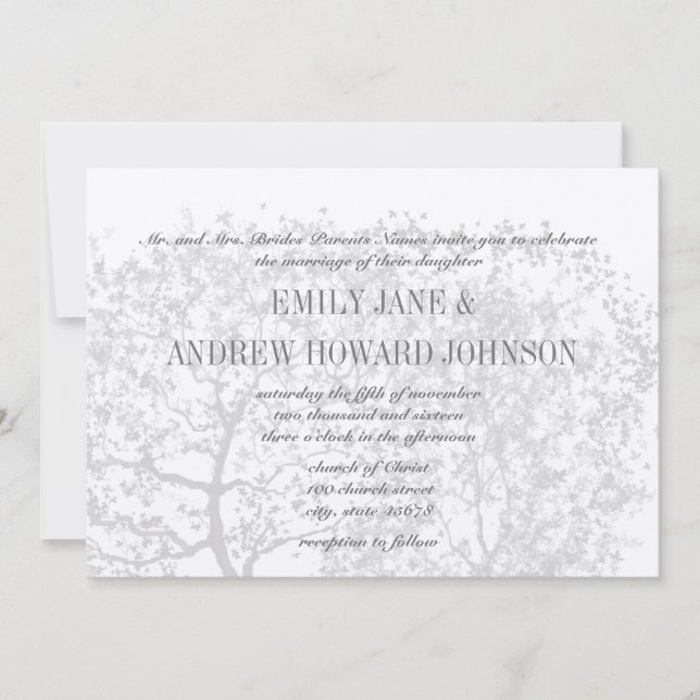 Grey Tree Weddings Personalised Invitations (Front)