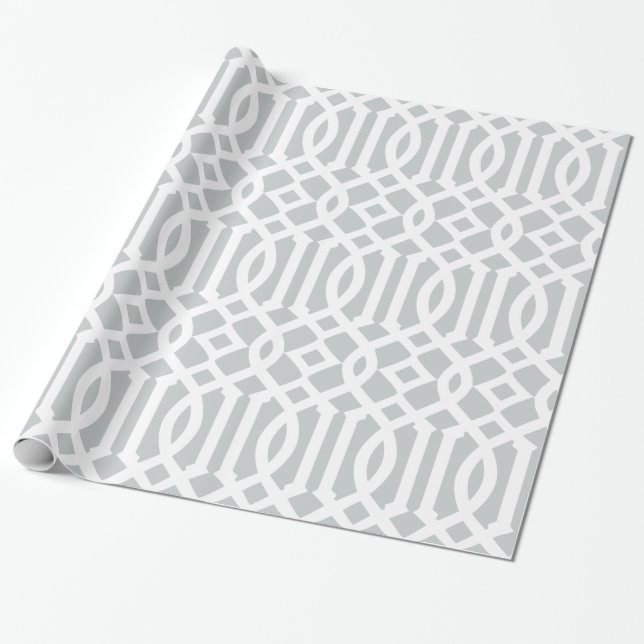 Grey Trellis | Gift Wrap (Unrolled)
