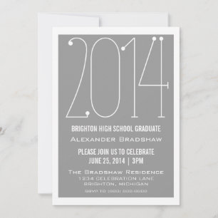 Grey Trendy 2014 Graduation Invitation