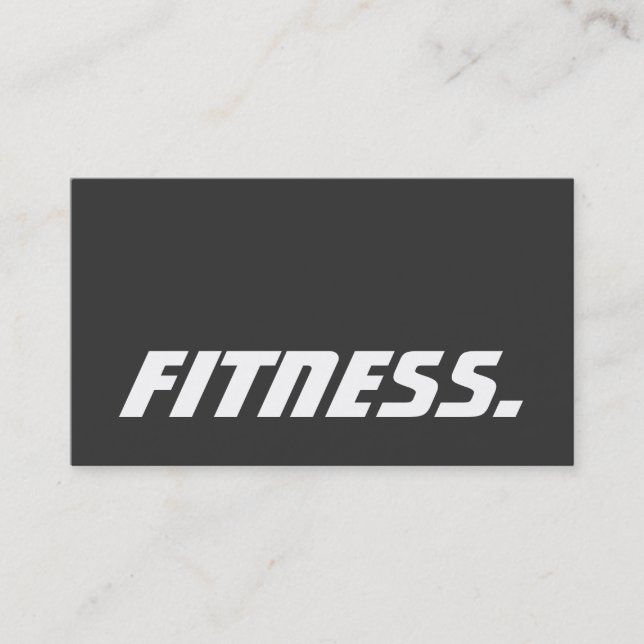 Grey Trendy Personal Trainer Fitness Business Card (Front)