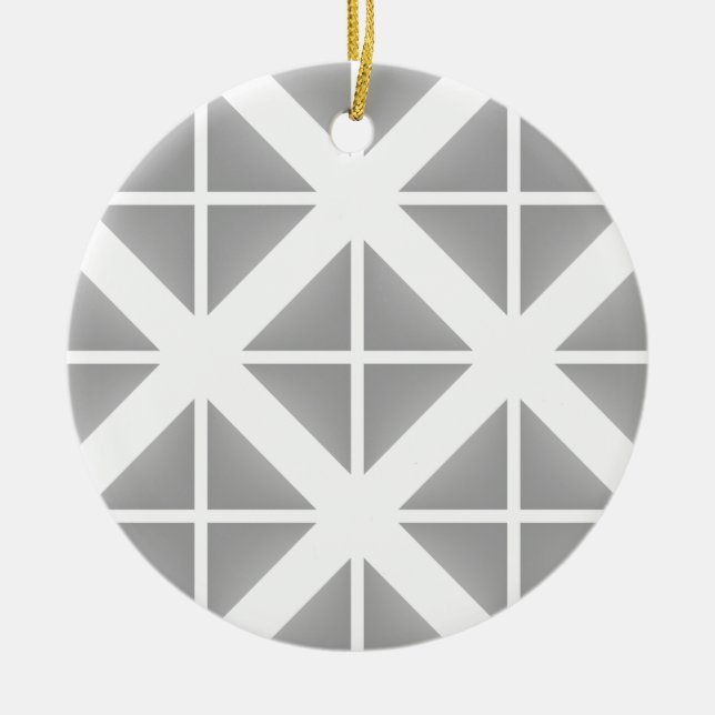 Grey Trendy Triangle Pattern Ceramic Tree Decoration (Front)