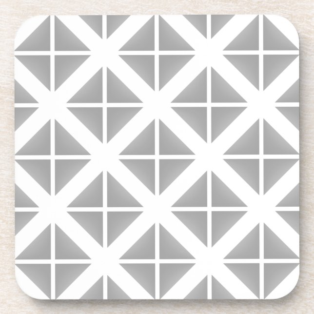 Grey Trendy Triangle Pattern Coaster (Front)