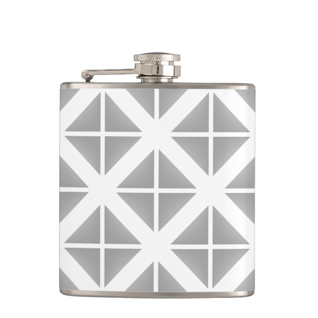Grey Trendy Triangle Pattern Hip Flask (Front)