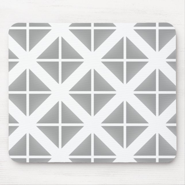 Grey Trendy Triangle Pattern Mouse Mat (Front)