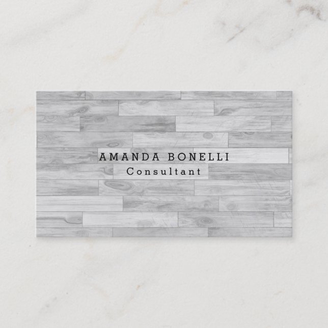 Grey Trendy Unique Professional Minimalist Design Business Card (Front)