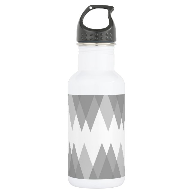 Grey triangles 532 ml water bottle (Front)