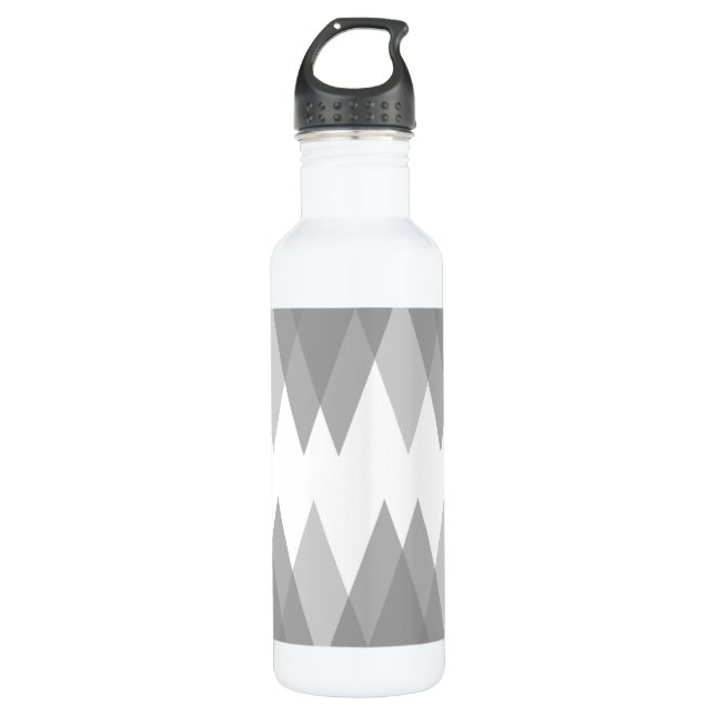 Grey triangles 710 ml water bottle (Front)