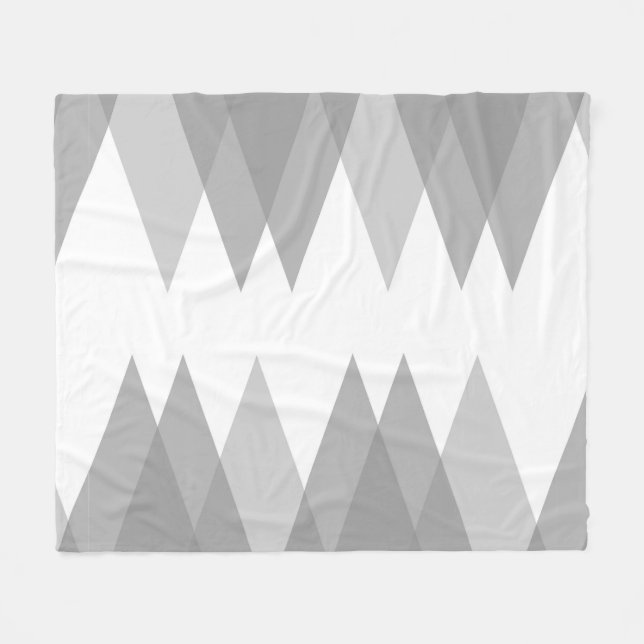 Grey triangles fleece blanket (Front (Horizontal))