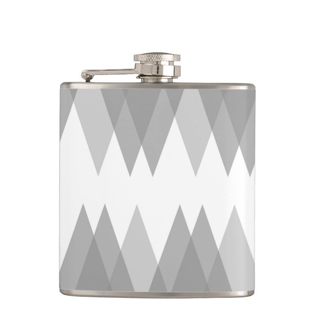 Grey triangles hip flask (Front)