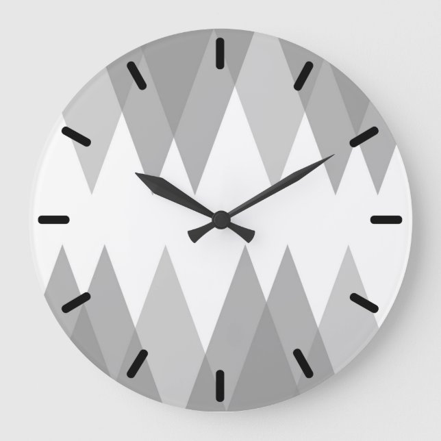 Grey triangles large clock (Front)