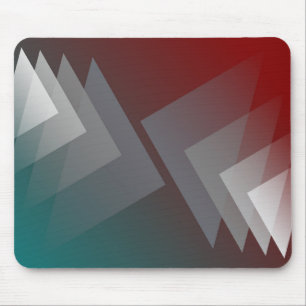 Grey triangles on teal burgundy mouse mat