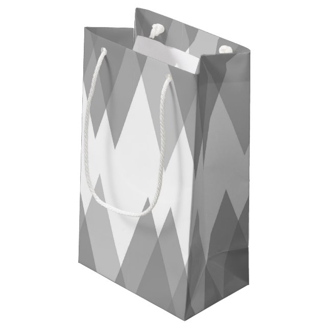 Grey triangles small gift bag (Back Angled)