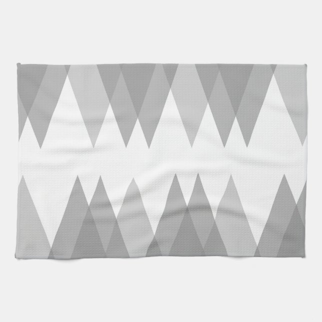 Grey triangles tea towel (Horizontal)
