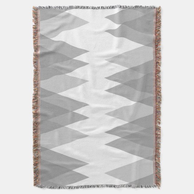 Grey triangles throw blanket (Front Vertical)