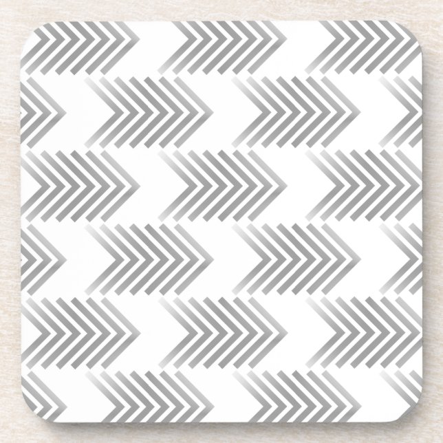 Grey Tribal Arrow Pattern Coaster (Front)