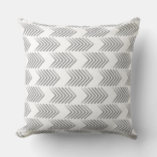 Grey Tribal Arrow Pattern Cushion