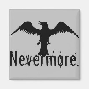 Grey Tribal Raven Nevermore Magnet