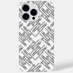 Grey Trombone Crosshatch White Pattern Case-Mate iPhone 14 Pro Max Case