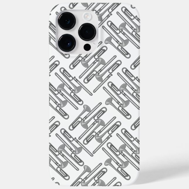 Grey Trombone Crosshatch White Pattern Case-Mate iPhone Case (Back)