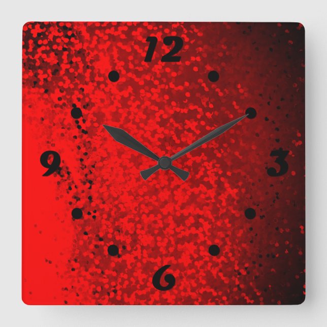 Grey turquoise plaid square wall clock (Front)