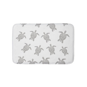 Grey Turtles Pattern Bath Mat