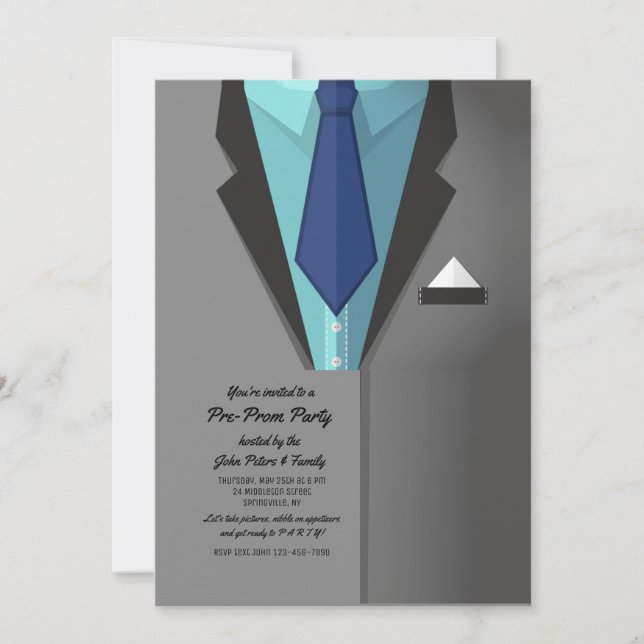 Grey Tux Invitation (Front)